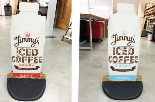 Jimmy's Iced Coffee pavement signs