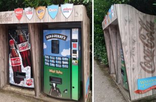 Digitally printed dibond for vending machine shrouds